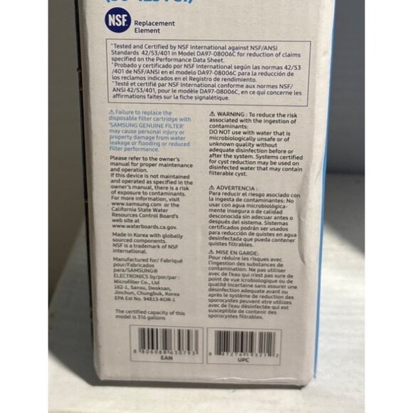 2-Pack Samsung HAF-QIN/EXP Ice Water Refrigerator Filter DA97-17376B OEM Genuine - Picture 6 of 6